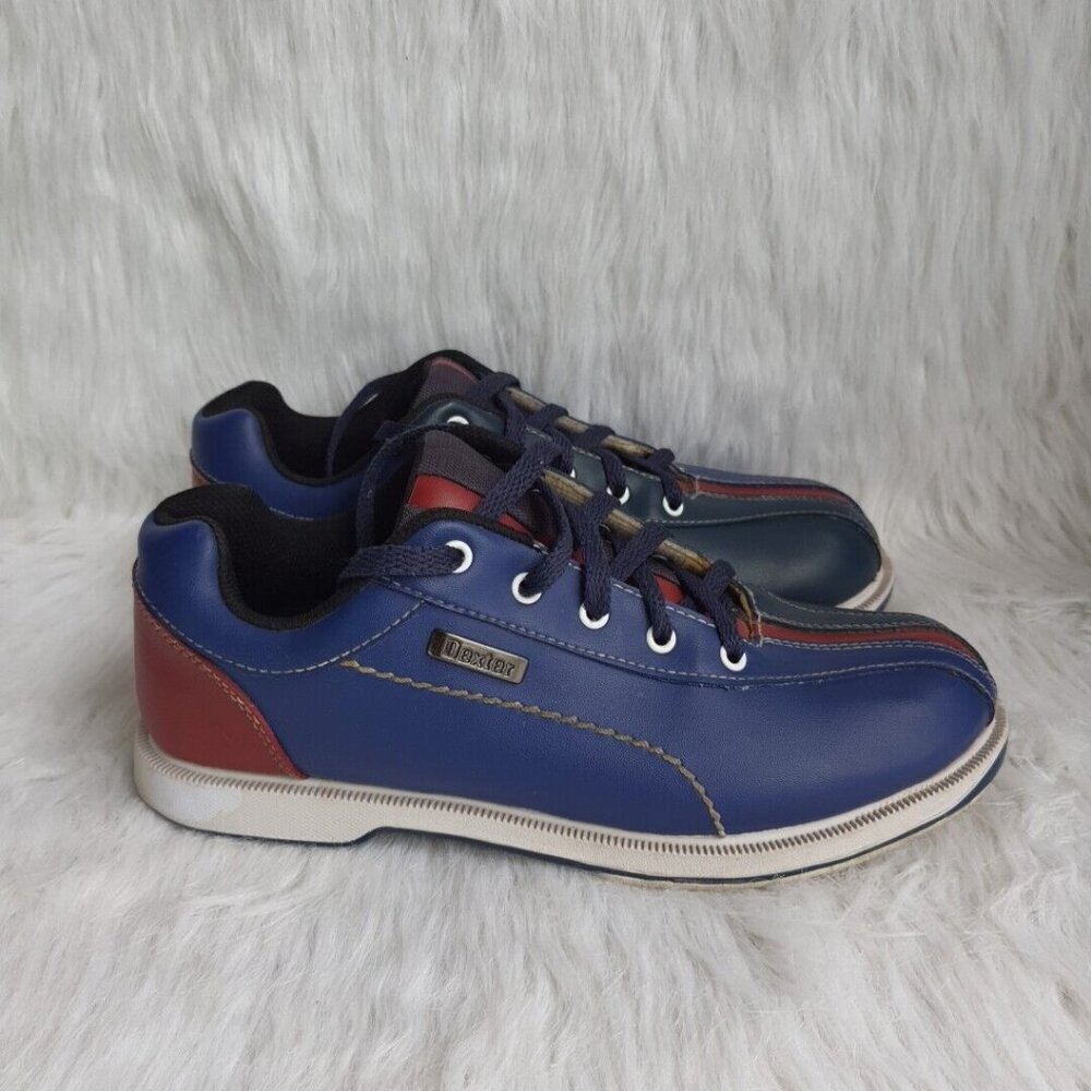 Dexter Bowling Shoes Vintage George Men USA 7.5 M Leather Blue Red Navy B2415-18
